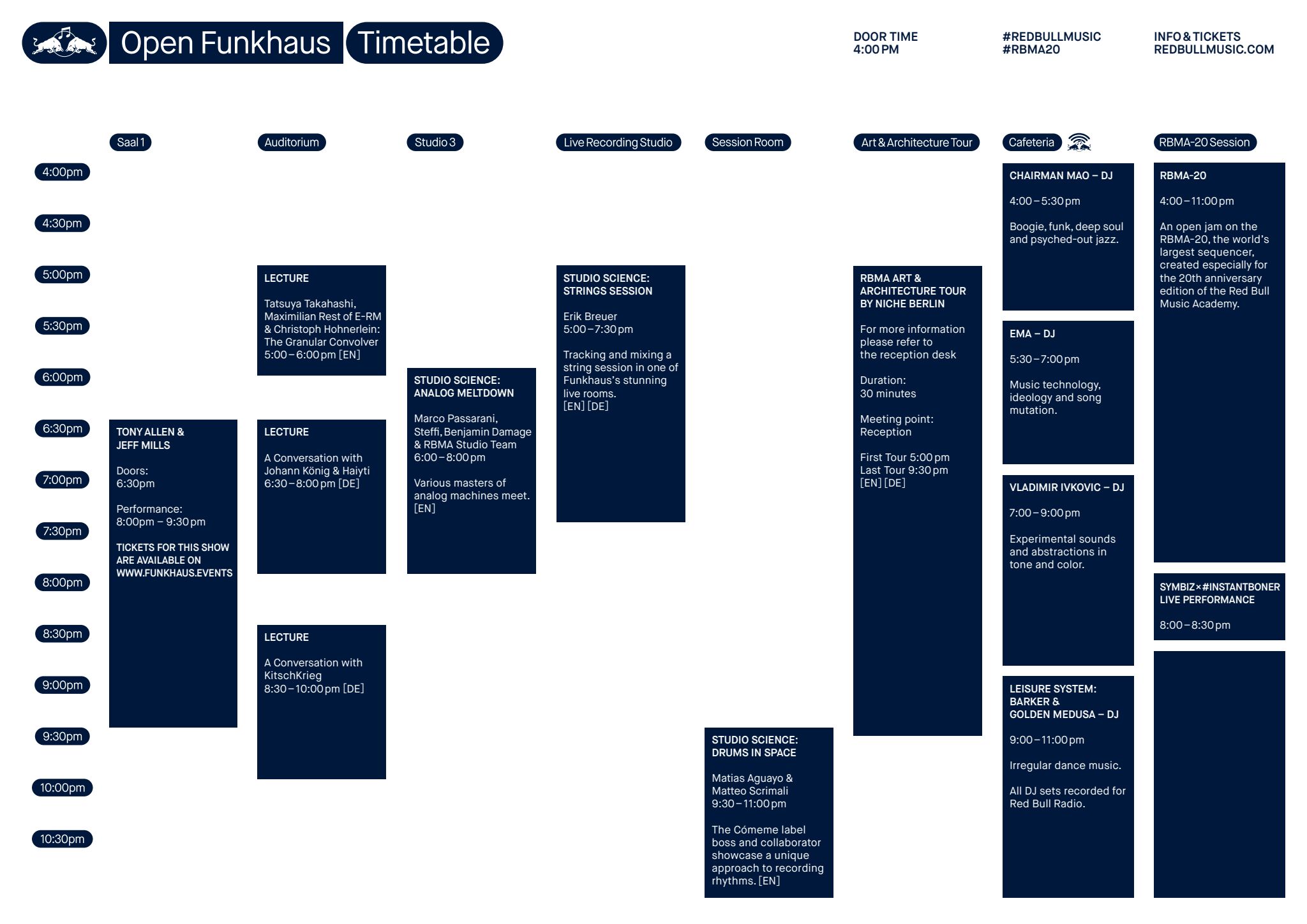 Open House timetable